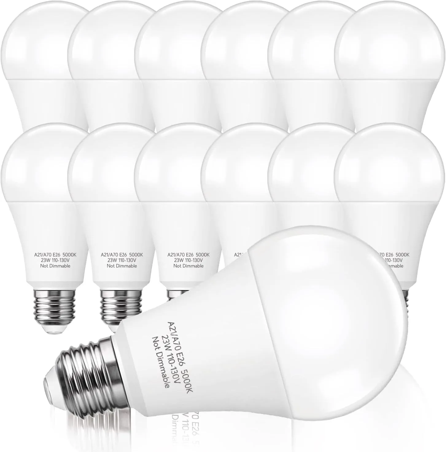 150-200W Equivalent 23W LED Bulb, A21 LED Super Bright Light Bulb, 2500 Lumens, Daylight White 5000K for Home, Office, Store, Garage, Warehouse, Garden, Commercial Lighting