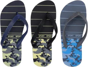 3 Pack Mens Pool Beach Rubber Waterproof Flip Flops Sandals for Surfing Summer Travel Must Haves Practical Shower Shoes Teen Boys