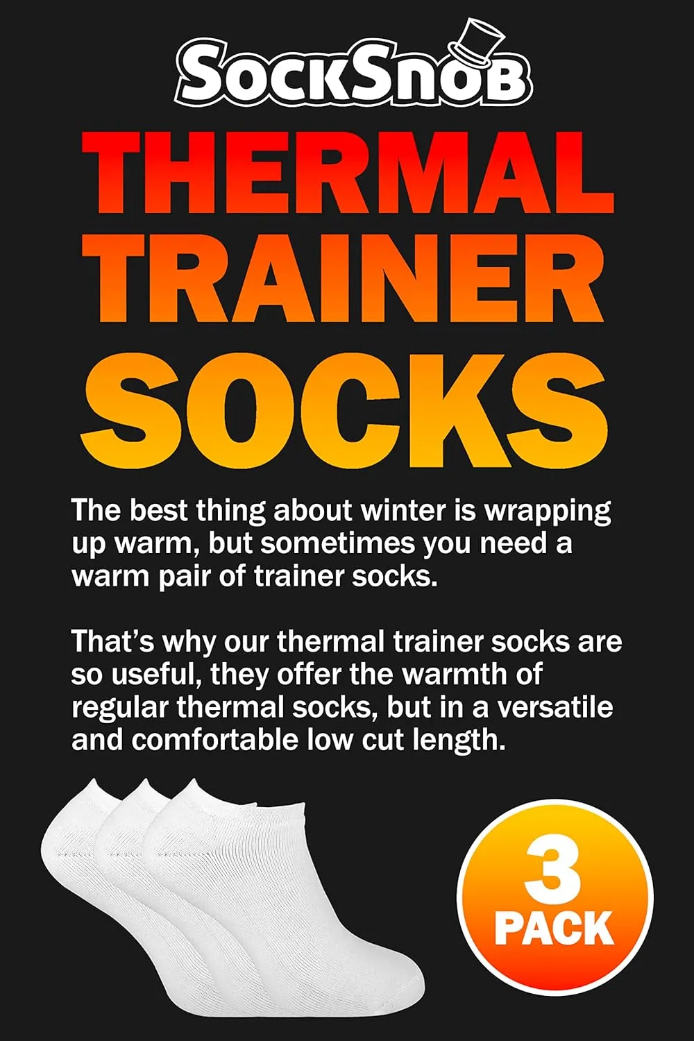 3 Pack Mens Thick Winter Cushion Padded Warm Low Cut Thermal Ankle Sneaker Socks