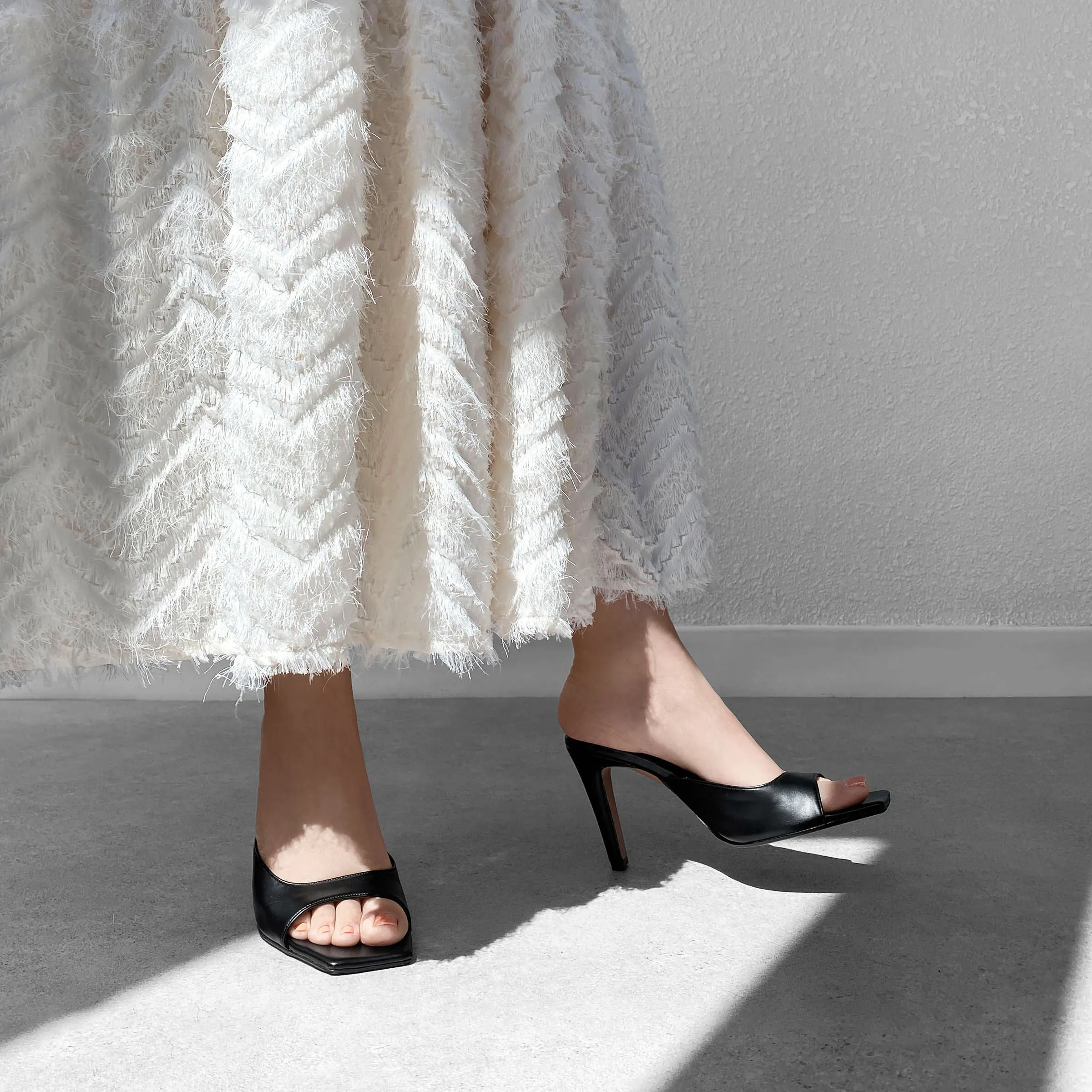 30% OFF: 2022SS: Mesh Design Clear Heel Mule (m96103) Black MS