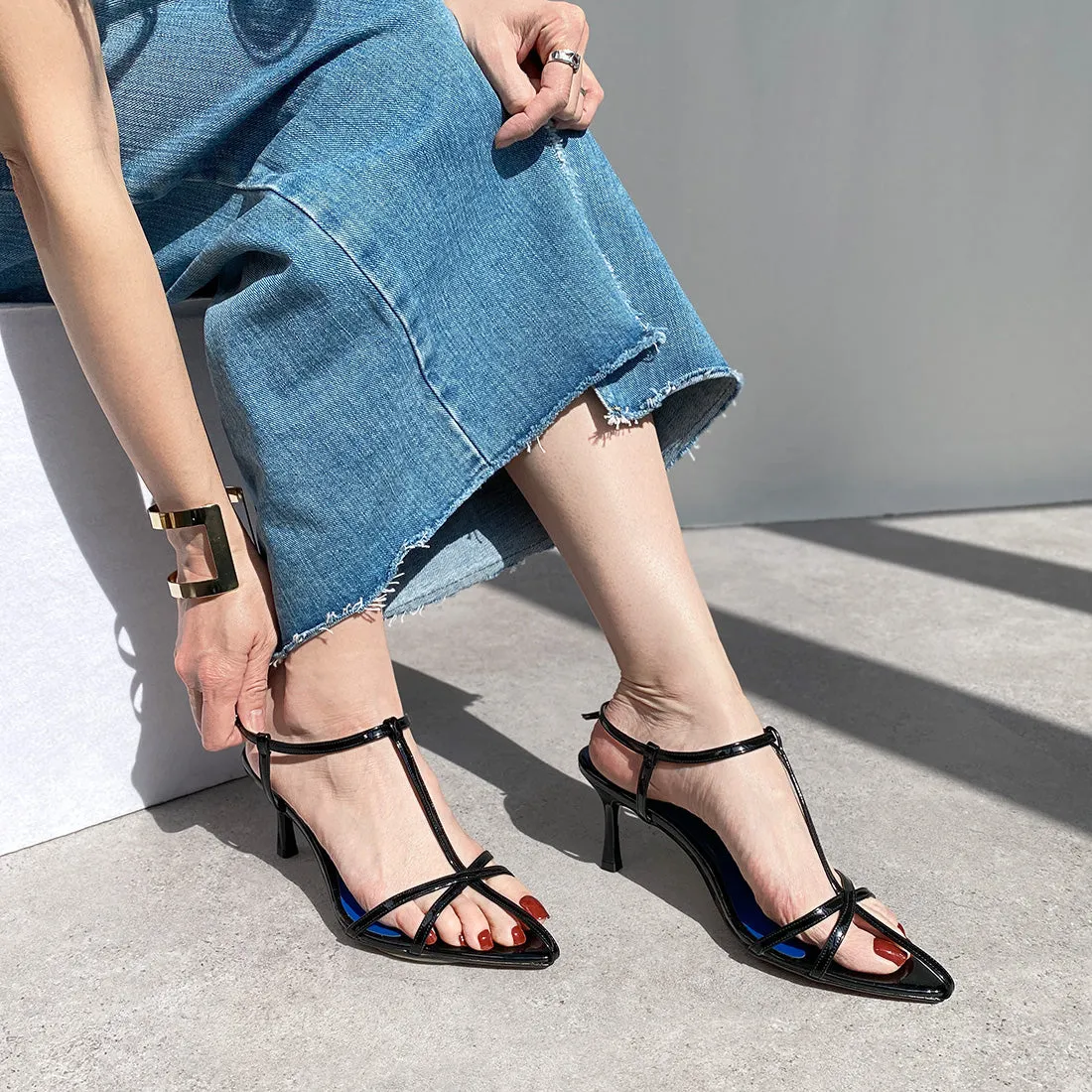 30% OFF: 2022SS: Mesh Design Clear Heel Mule (m96103) Black MS