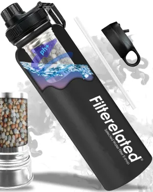 30oz Stainless Steel Portable Alkaline Filter Water Bottle, Creates Up to 9  Ph of Quality Water, Sports Travel Water Bottle, Removes Water Impurities