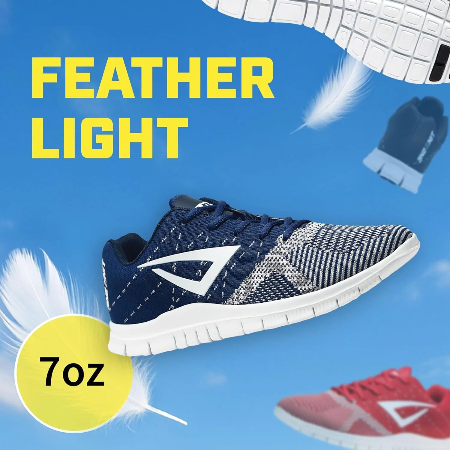 3N2 K-NIT Trainer Lightweight Shoes – Breathable & Comfortable Sneakers for Casual Walking & Running - Non Slip