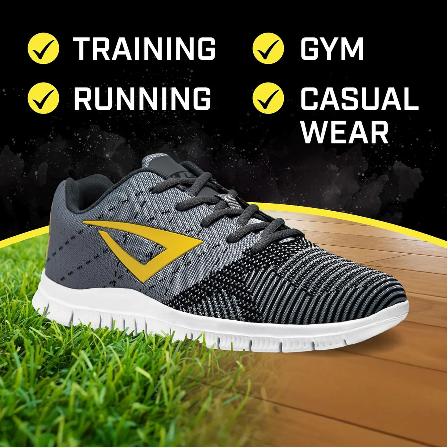 3N2 K-NIT Trainer Lightweight Shoes – Breathable & Comfortable Sneakers for Casual Walking & Running - Non Slip