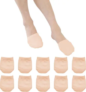 5 Pairs Premium Cotton Mule Socks for Women Well-Made Toe Topper No-Show Liner Socks, Comfortable, Breathable