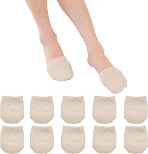 5 Pairs Premium Cotton Mule Socks for Women Well-Made Toe Topper No-Show Liner Socks, Comfortable, Breathable