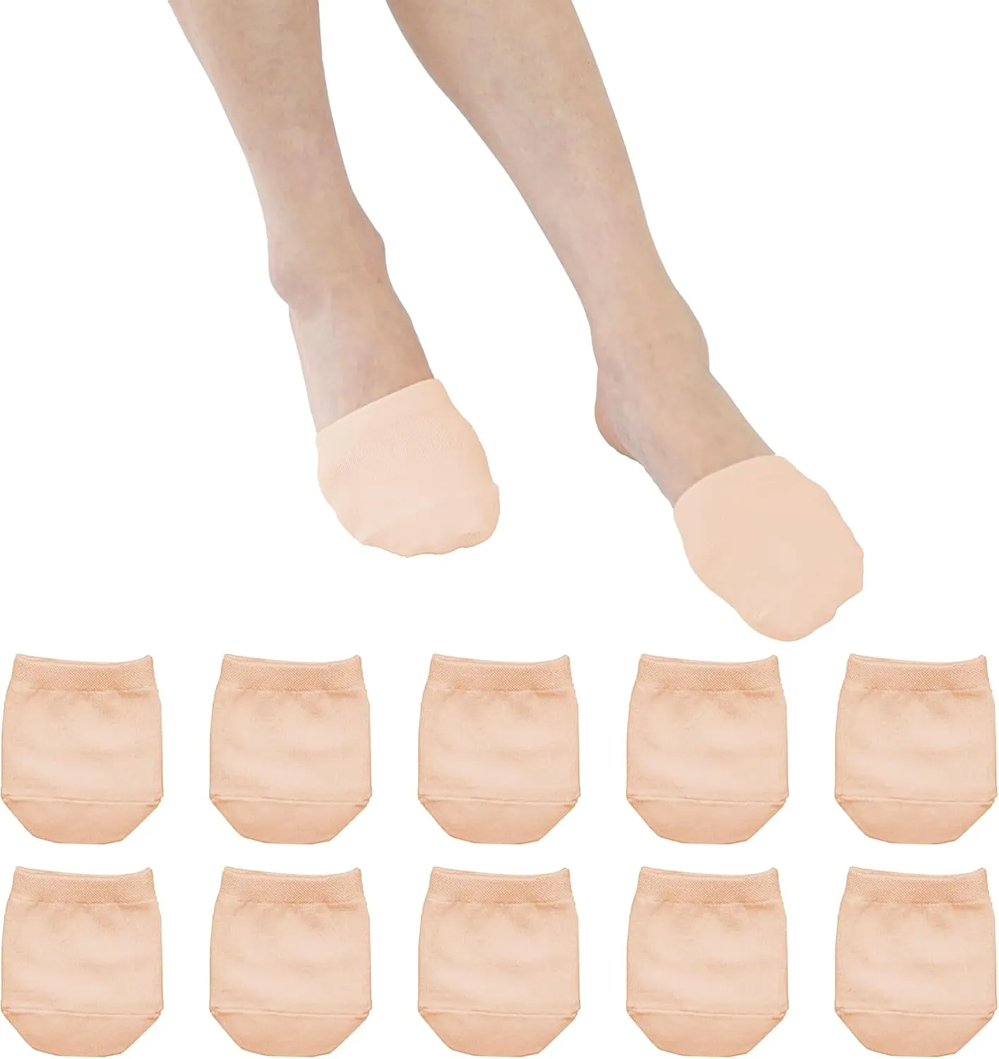 5 Pairs Premium Cotton Mule Socks for Women Well-Made Toe Topper No-Show Liner Socks, Comfortable, Breathable