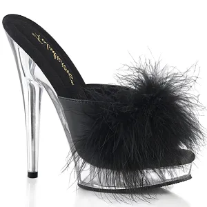 6 Inch Heel SULTRY-601F Black Fur