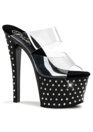 7" Heel, 2 3/4" PF Rhinestone Studded Platform Slide