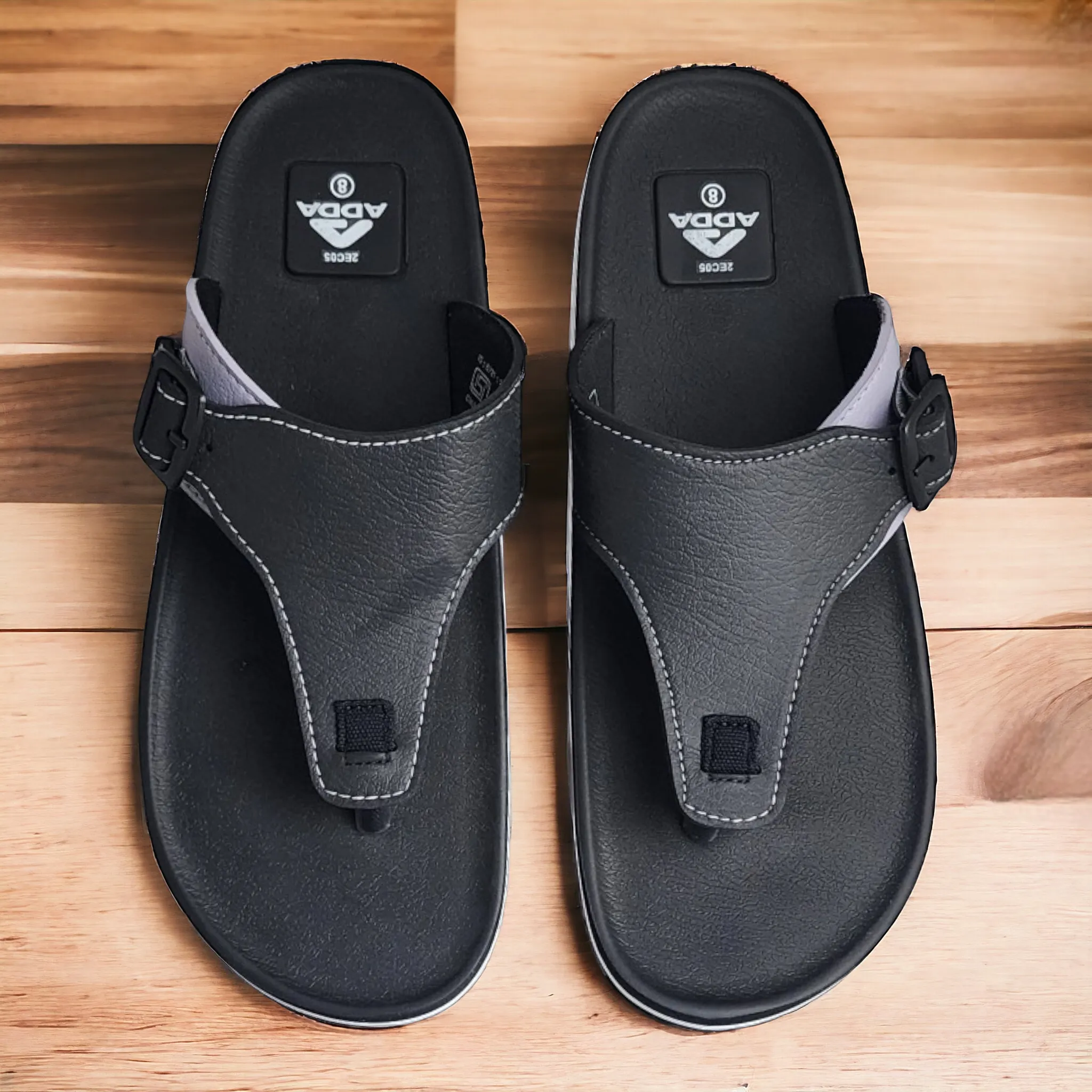 ADDA A1 BLACK/GREY Men's Slipper/Chapple/Flip flop
