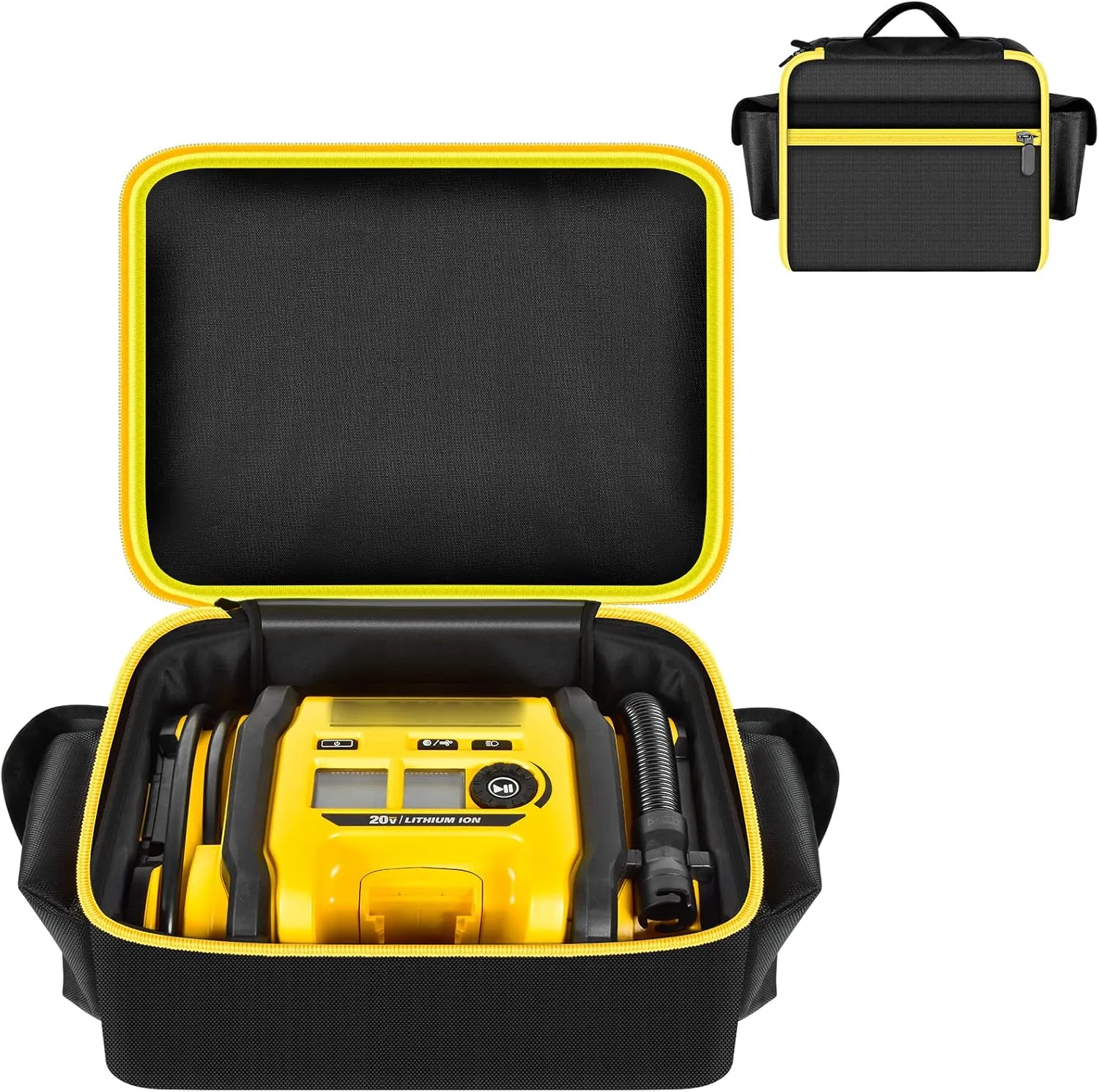 Air Compressor Bag Case Compatible with DEWALT 20V MAX Tire Inflator DCC020IB, Cordless Tools Storage Holder Organizer with Pocket for Battery Pack and Charging Kit (Box Only)