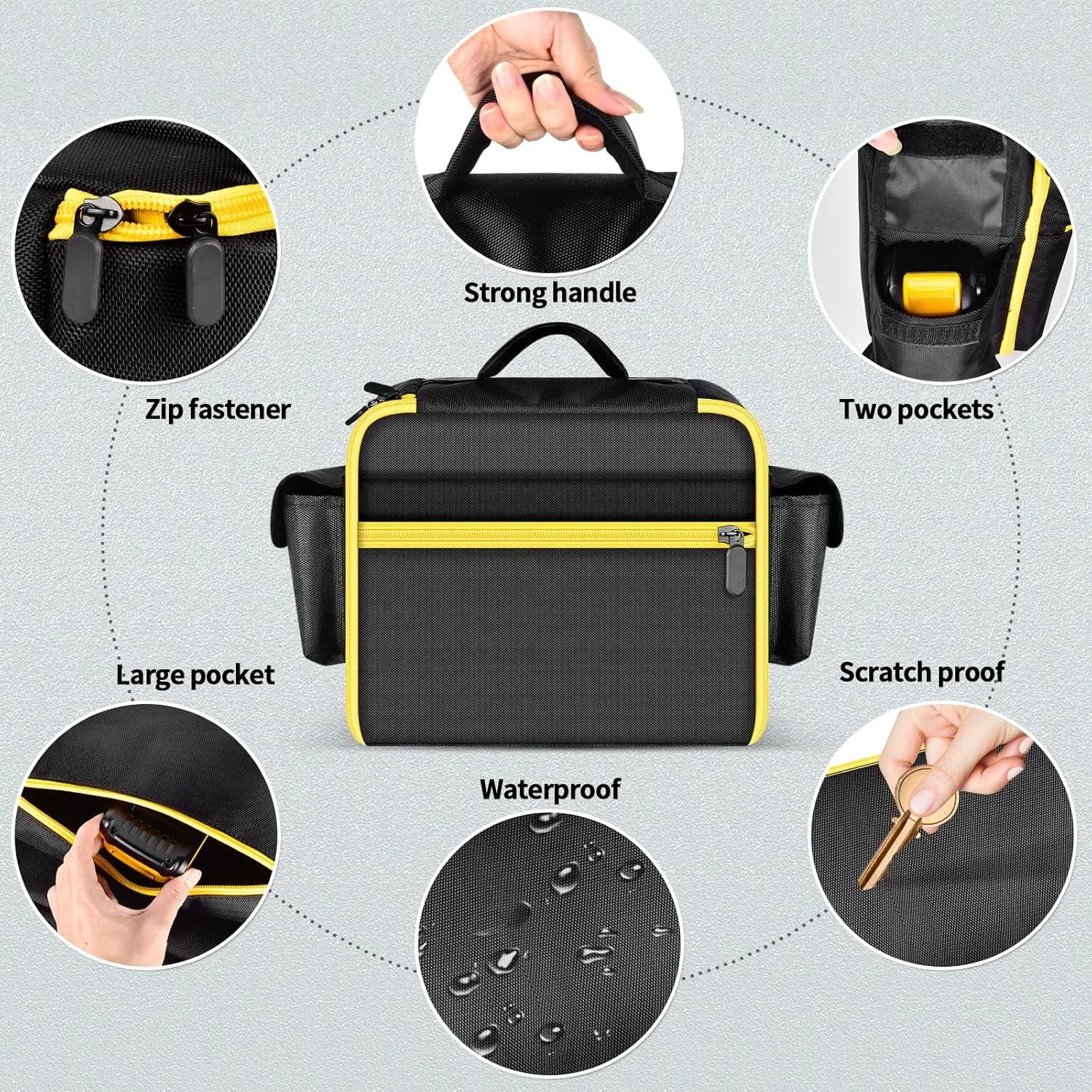 Air Compressor Bag Case Compatible with DEWALT 20V MAX Tire Inflator DCC020IB, Cordless Tools Storage Holder Organizer with Pocket for Battery Pack and Charging Kit (Box Only)