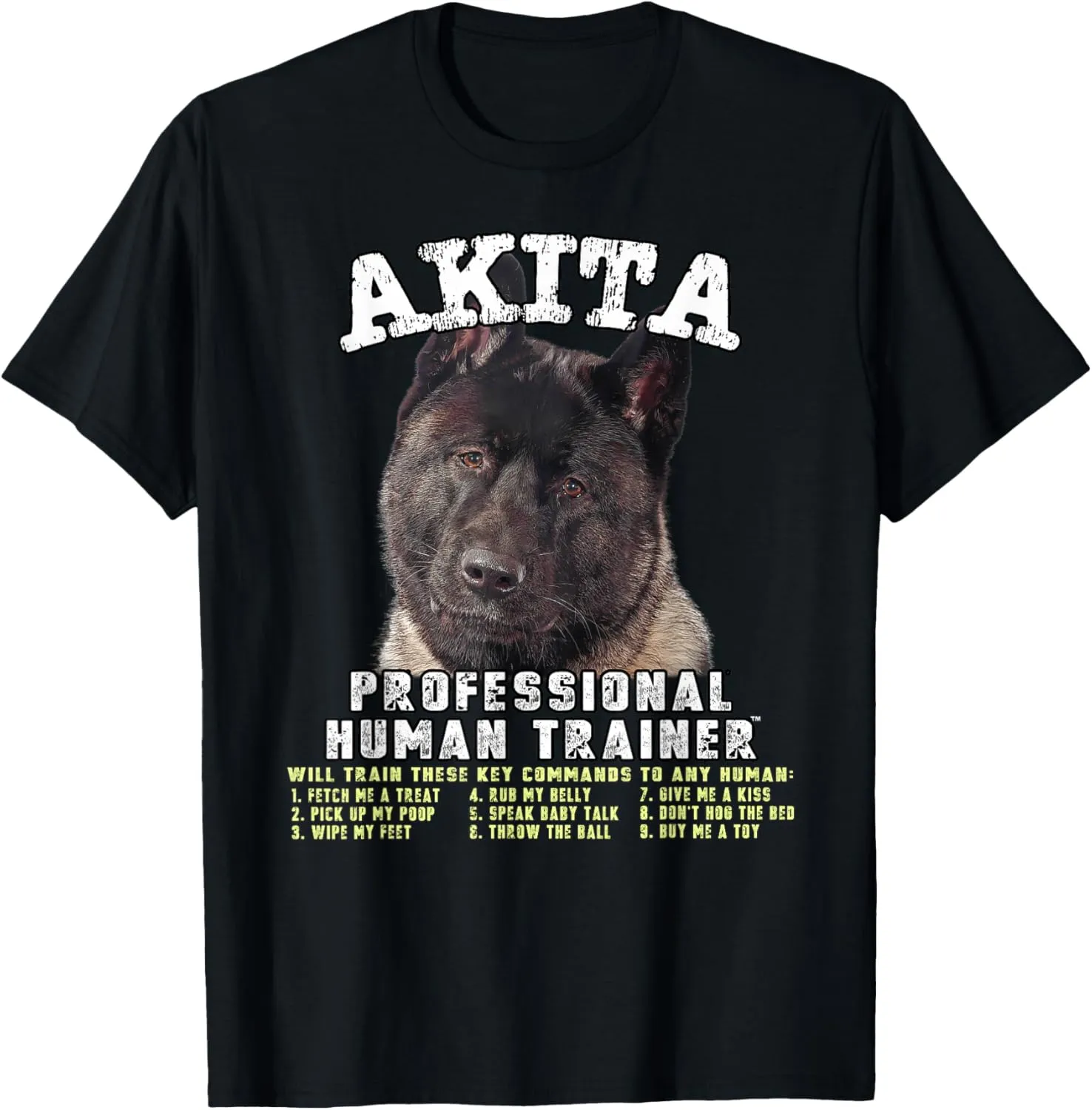 Akita Black Professional Human Trainer T-Shirt