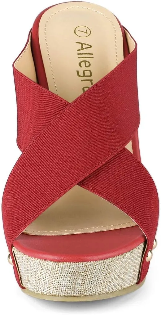 Allegra K Women's Platform Slide Wedge Sandals