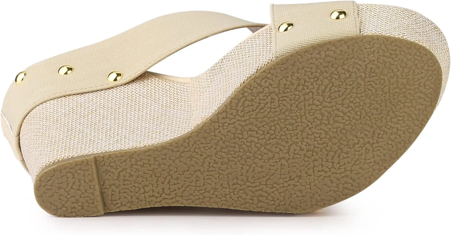 Allegra K Women's Platform Slide Wedge Sandals