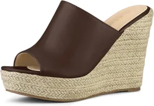 Allegra K Women's Slip on Platform Sandals Espadrilles Wedges Slides Mules