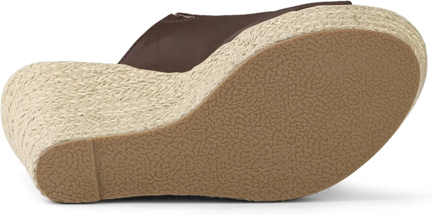 Allegra K Women's Slip on Platform Sandals Espadrilles Wedges Slides Mules
