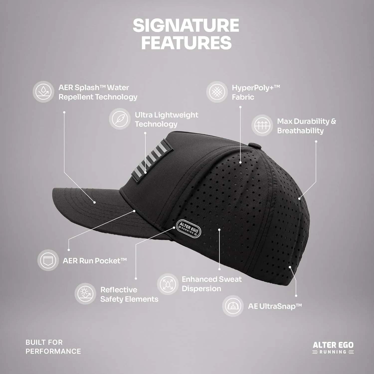 Alter Ego Coaster Splash Running Hat – Lightweight, Water Repellent, Men & Women