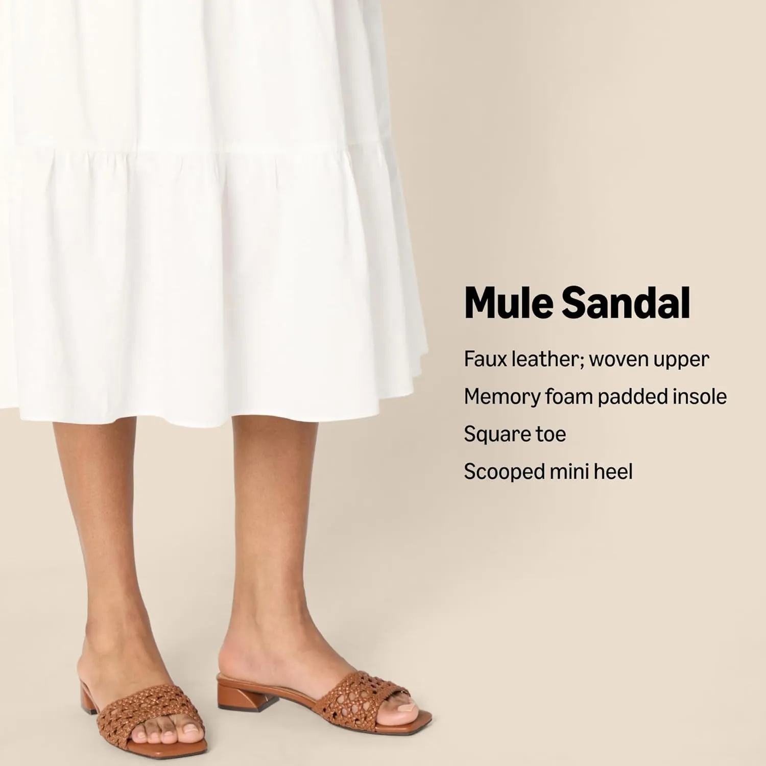 Amazon Essentials Women's Mini Heel Mule Sandals