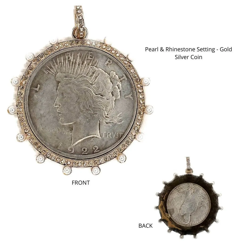 American Coin in Pearl Setting Pendant Only