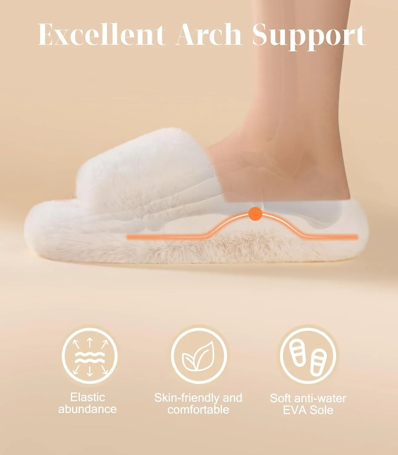 Ankis Womens’s Slippers Comfy Memory Foam House Open Toe Fuzzy Slipper Plush Indoor Outdoor Slide Furry Platform Fur Lined Shoes