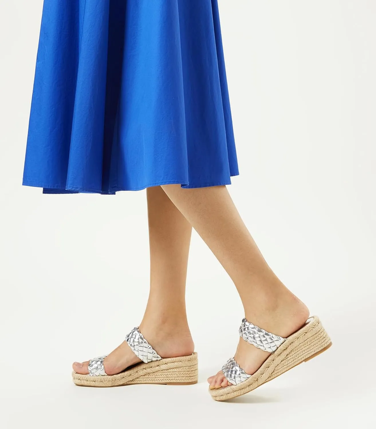Arromic Women's Platform Wedge Sandals Braided Strap Slide Sandals for Women Casual Slip on Platform Wedges Slides Open Toe Beach Summer Sandals