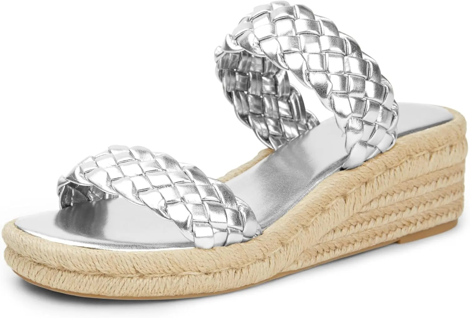 Arromic Women's Platform Wedge Sandals Braided Strap Slide Sandals for Women Casual Slip on Platform Wedges Slides Open Toe Beach Summer Sandals