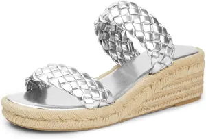 Arromic Women's Platform Wedge Sandals Braided Strap Slide Sandals for Women Casual Slip on Platform Wedges Slides Open Toe Beach Summer Sandals