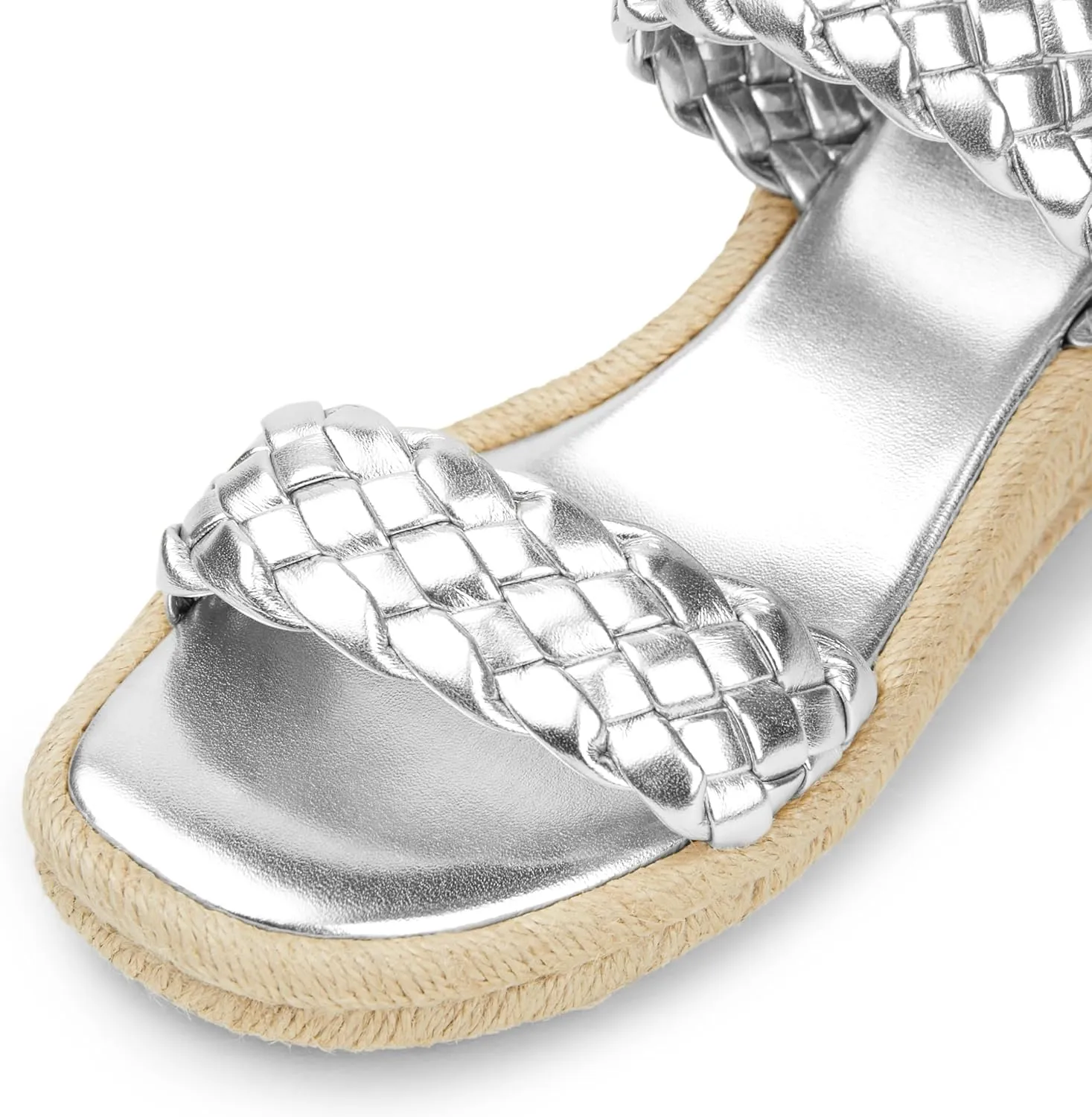 Arromic Women's Platform Wedge Sandals Braided Strap Slide Sandals for Women Casual Slip on Platform Wedges Slides Open Toe Beach Summer Sandals