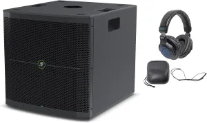 Audiosavings Bundle: (1) Mackie Thump118S 18" 1400 Watt Powered DJ PA Subwoofer Sub Thump 118S Bundle with (1) Rockville DJ1500 DJ Headphones w/Detachable Coil Cable, Case Extra Ear Pad (2 Item)