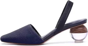 Axellion Mule Slipper for Women, Abnormal Heel Sandals Round Toe Mule Shoes Spherical Sandal Slides for Party Evening