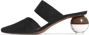 Axellion Mule Slipper for Women, Abnormal Heel Sandals Round Toe Mule Shoes Spherical Sandal Slides for Party Evening