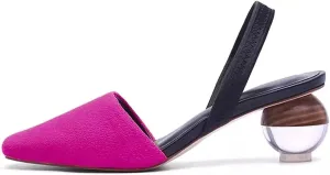 Axellion Mule Slipper for Women, Abnormal Heel Sandals Round Toe Mule Shoes Spherical Sandal Slides for Party Evening
