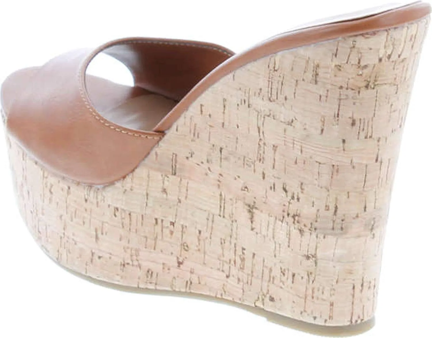 BAMBOO® Women's Clear Band Platform Wedge Slide