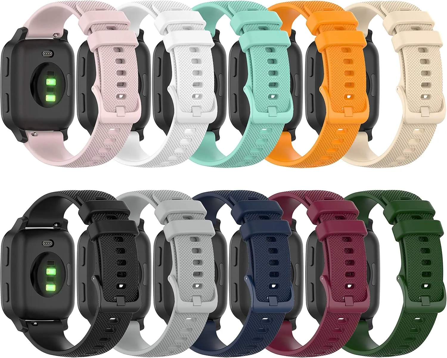 Band for Garmin Venu Sq 2/Music, Soft Silicone Replacement Watch Band for Garmin Venu 2 Plus (No Tracker)