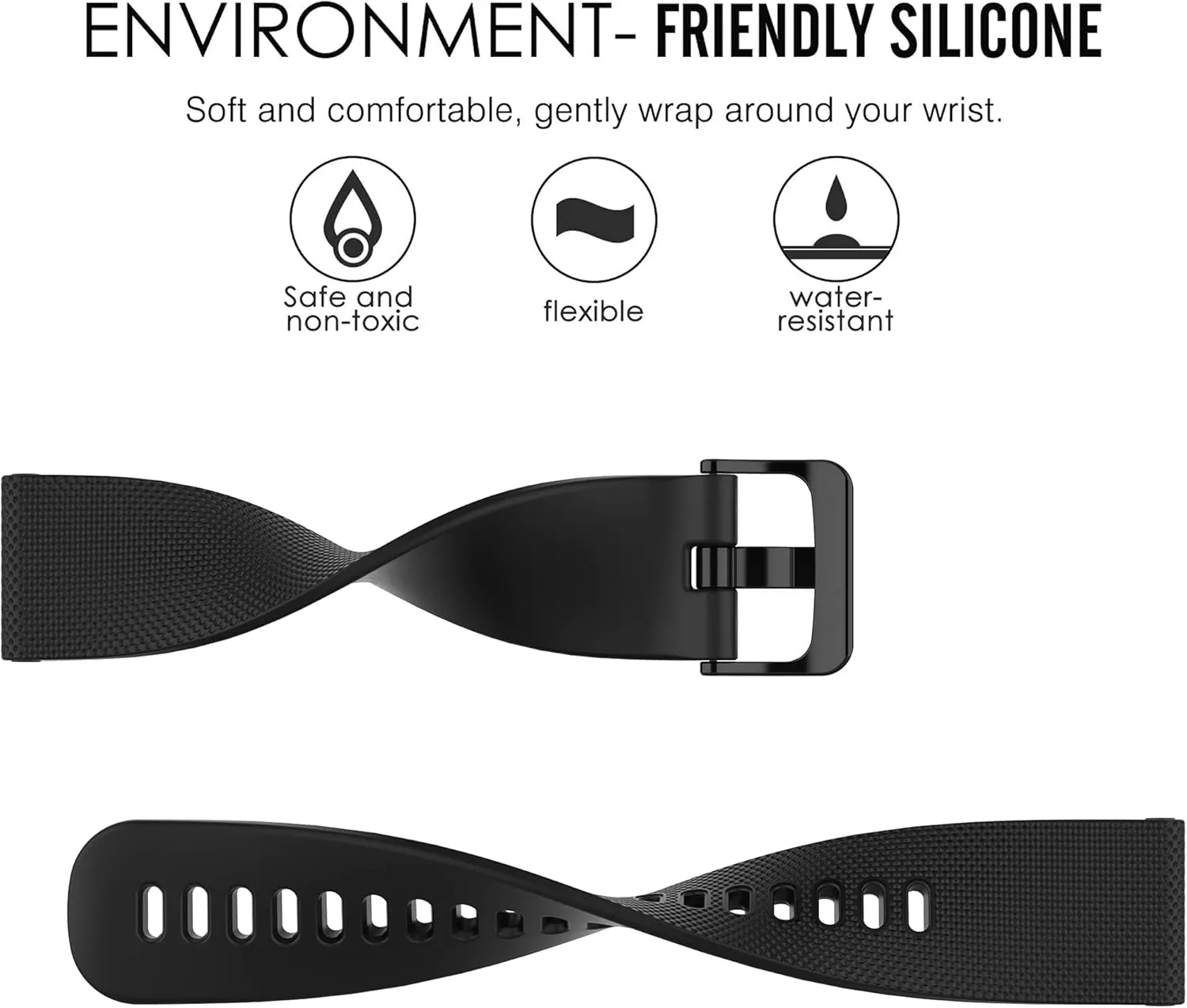 Band for Garmin Venu Sq 2/Music, Soft Silicone Replacement Watch Band for Garmin Venu 2 Plus (No Tracker)