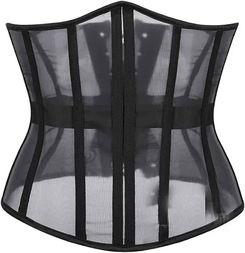 BaronHong Mesh Corset Waist Trainer for Women - Underbust Corset Lace Up - Waist Cincher Shapewear - Body Shaper