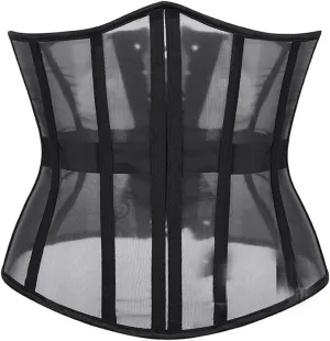 BaronHong Mesh Corset Waist Trainer for Women - Underbust Corset Lace Up - Waist Cincher Shapewear - Body Shaper