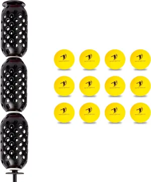 Baseball & Softball Swing Trainer and 12 Durable Foam Balls Bat Swing Air Resistance, Baseball and Softball Training Tool, Batting Aid for Speed and Accuracy