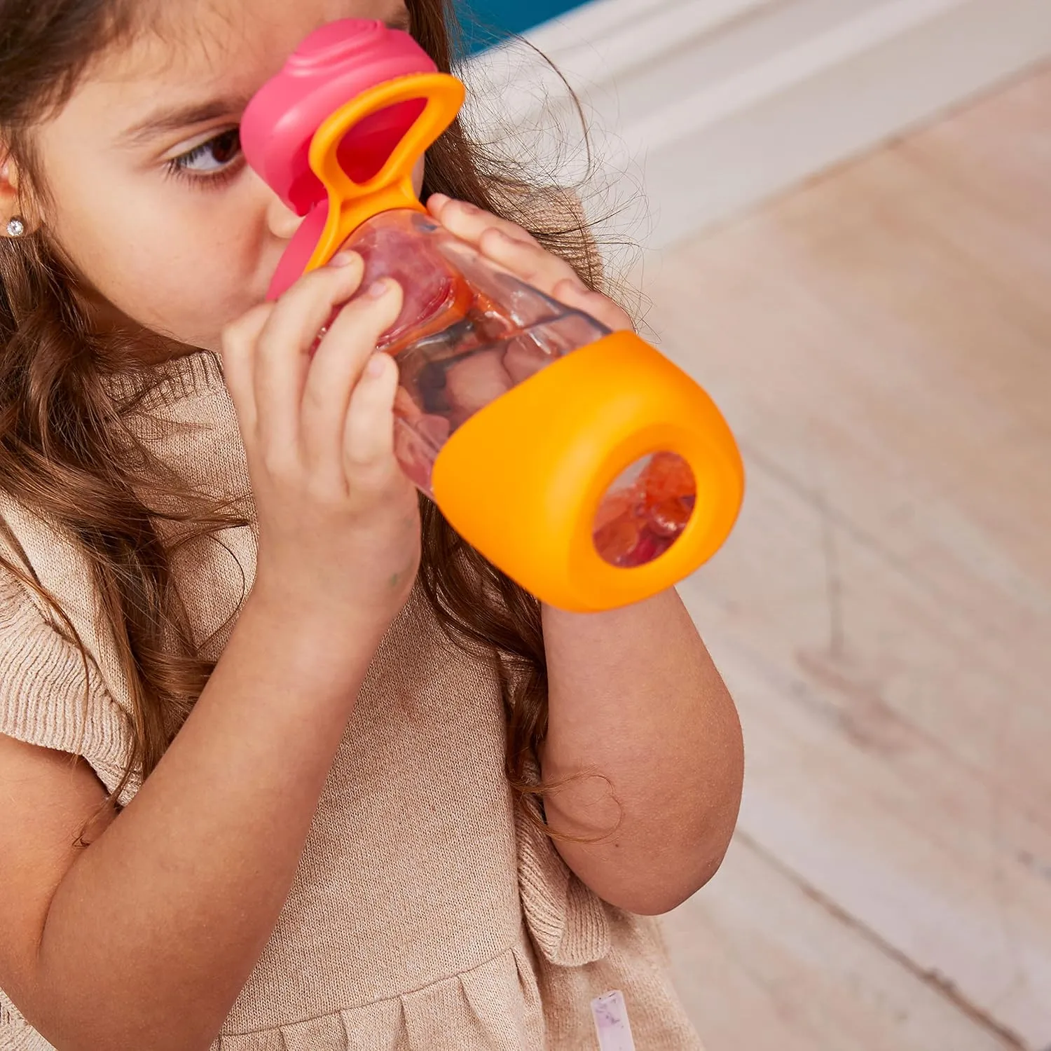b.box 15 oz Sport Spout Kids Water Bottle for School, Sports, Travel, Daycare. Leakproof, Spill Proof, Dishwasher Safe. Easy Grip Triangle Shape, Durable Tritan Material. BPA Free.