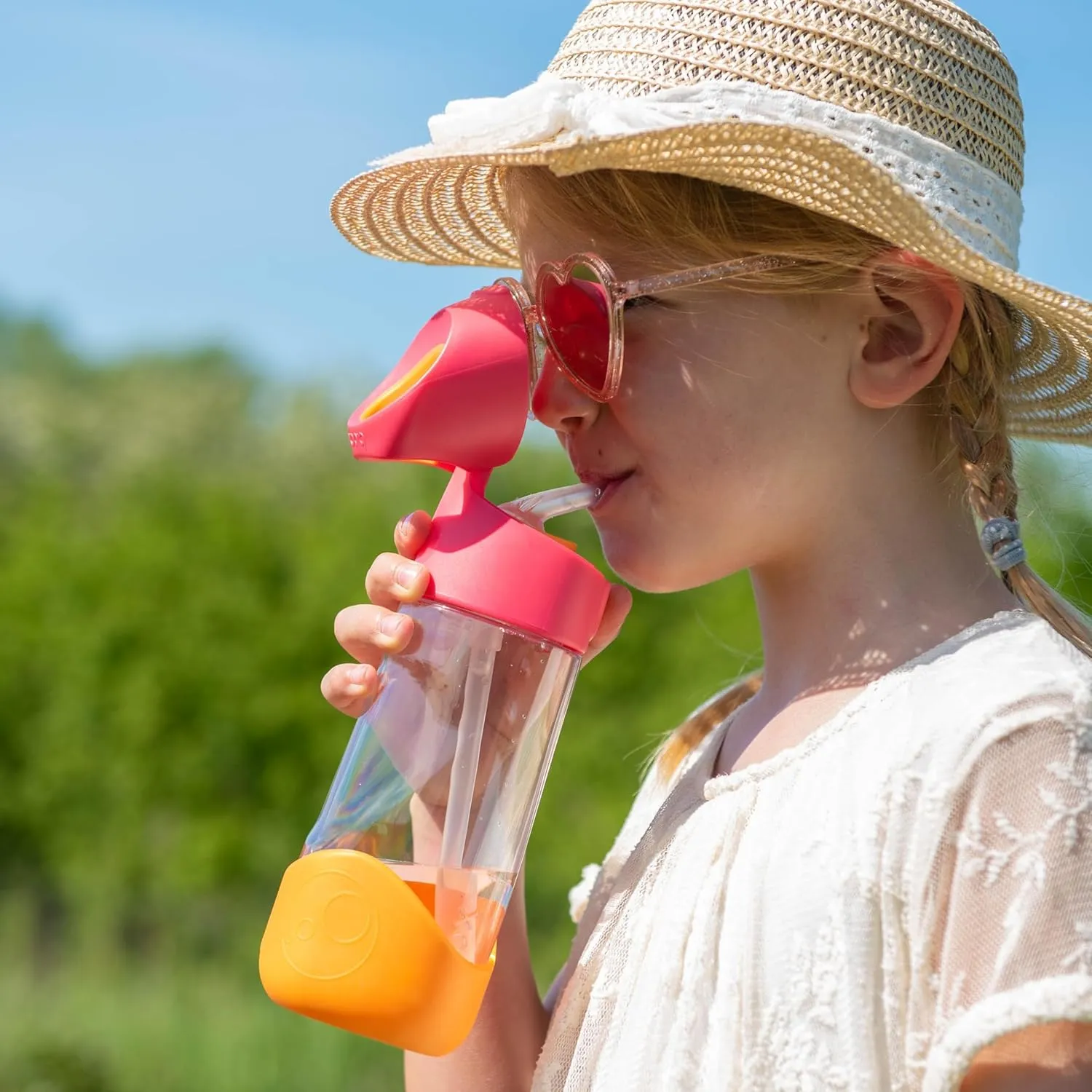 b.box 15oz Tritan Drink Bottle: Modern Water Bottle with Flip Straw for Toddlers & Kids. Spill Proof, Leak Proof, BPA Free. Great for School/Daycare or Next Step after Sippy Cups (Ocean Breeze)