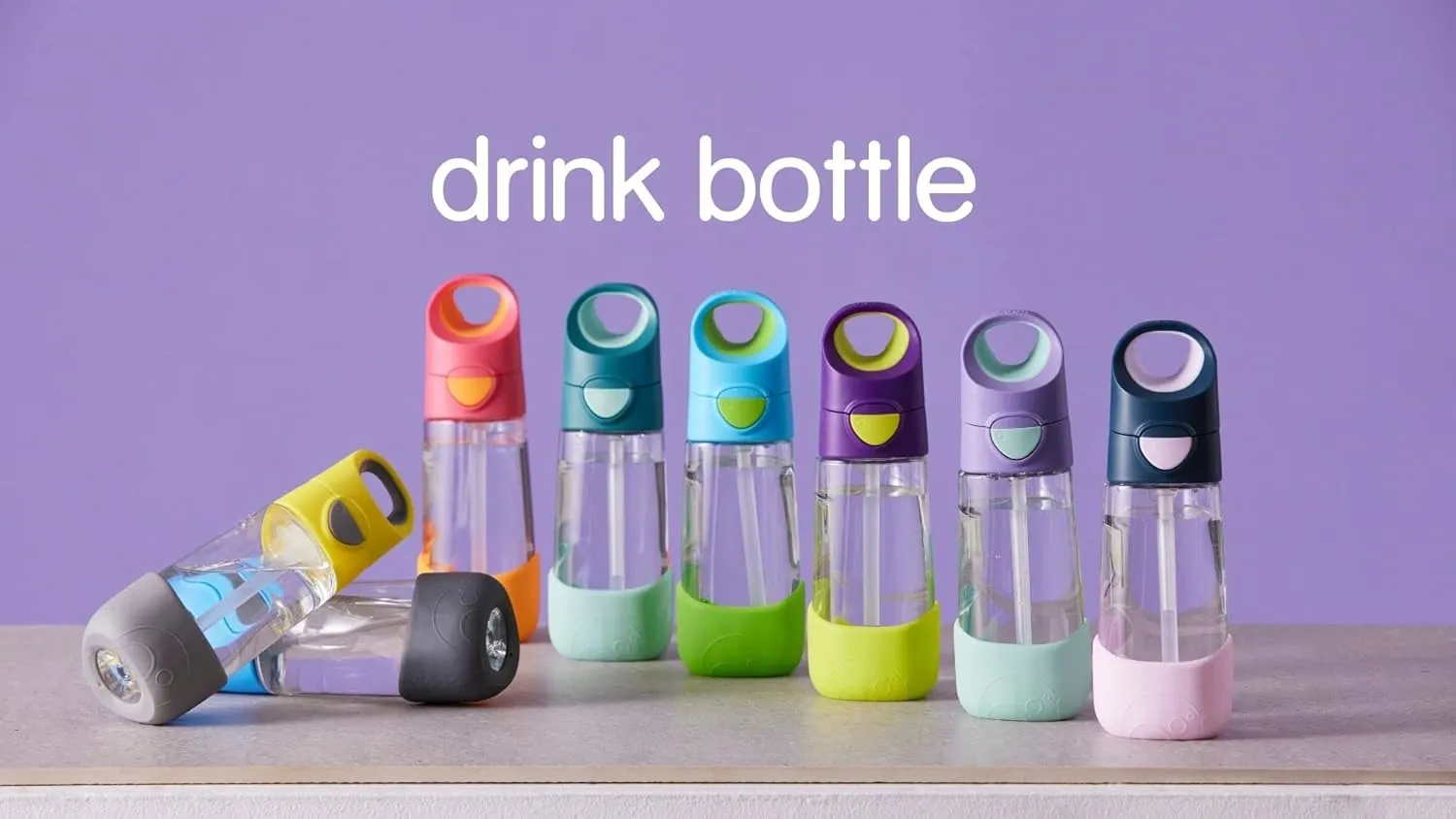 b.box 15oz Tritan Drink Bottle: Modern Water Bottle with Flip Straw for Toddlers & Kids. Spill Proof, Leak Proof, BPA Free. Great for School/Daycare or Next Step after Sippy Cups (Ocean Breeze)