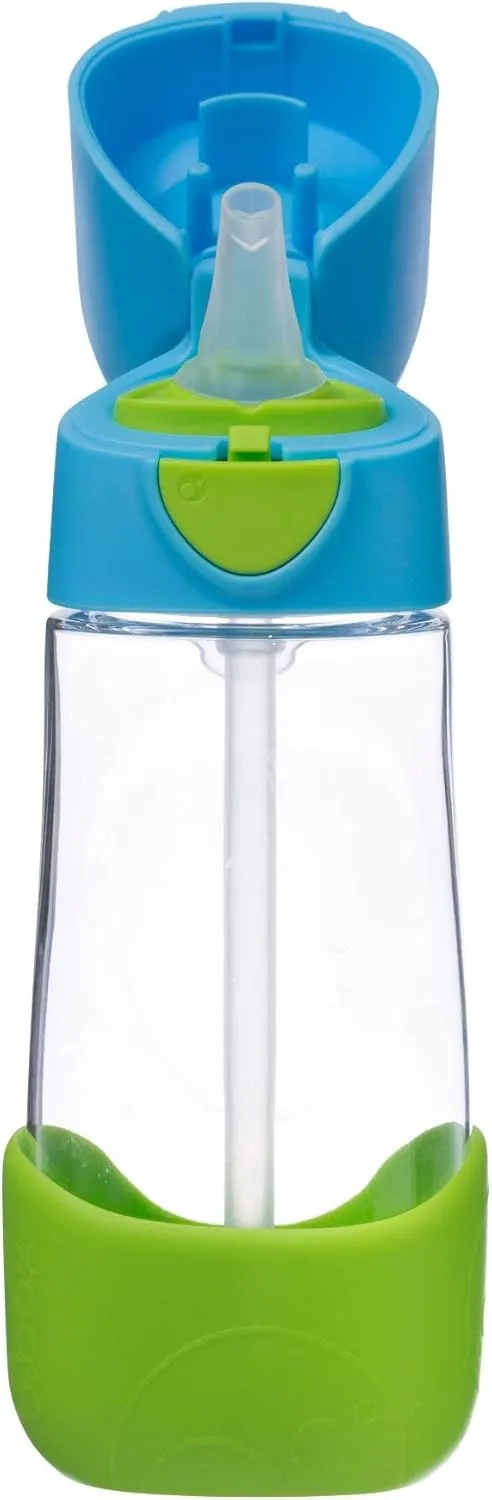 b.box 15oz Tritan Drink Bottle: Modern Water Bottle with Flip Straw for Toddlers & Kids. Spill Proof, Leak Proof, BPA Free. Great for School/Daycare or Next Step after Sippy Cups (Ocean Breeze)