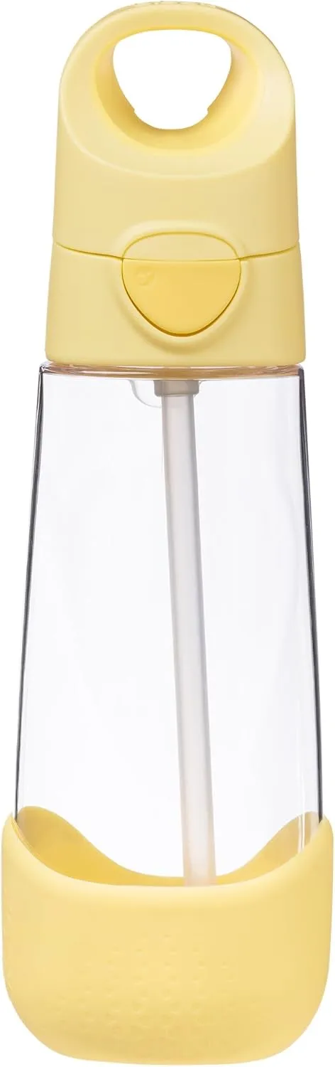 b.box 20 oz Tritan Drink Bottle: Kids Water Bottle with Straw and Lid for School, Sports, Travel, Daycare. Spill Proof & Leak Proof. Easy Grip Triangle Shape. BPA Free, Dishwasher Safe.