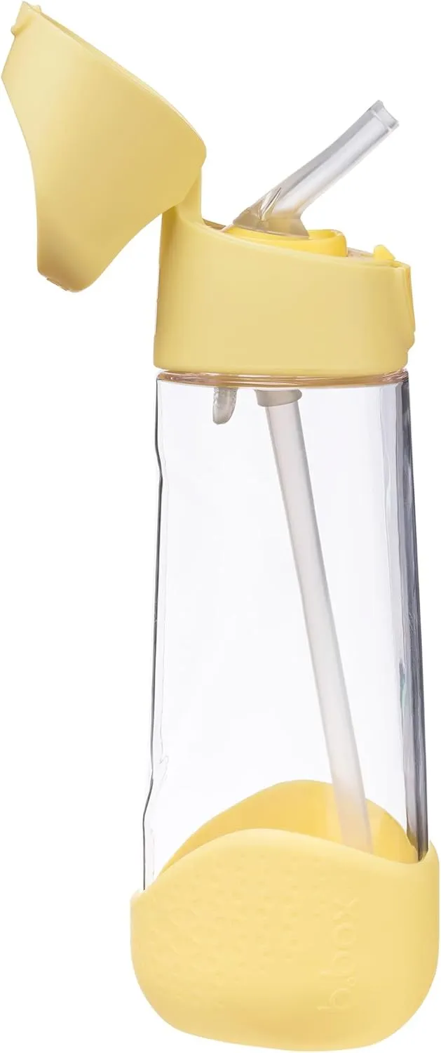 b.box 20 oz Tritan Drink Bottle: Kids Water Bottle with Straw and Lid for School, Sports, Travel, Daycare. Spill Proof & Leak Proof. Easy Grip Triangle Shape. BPA Free, Dishwasher Safe.