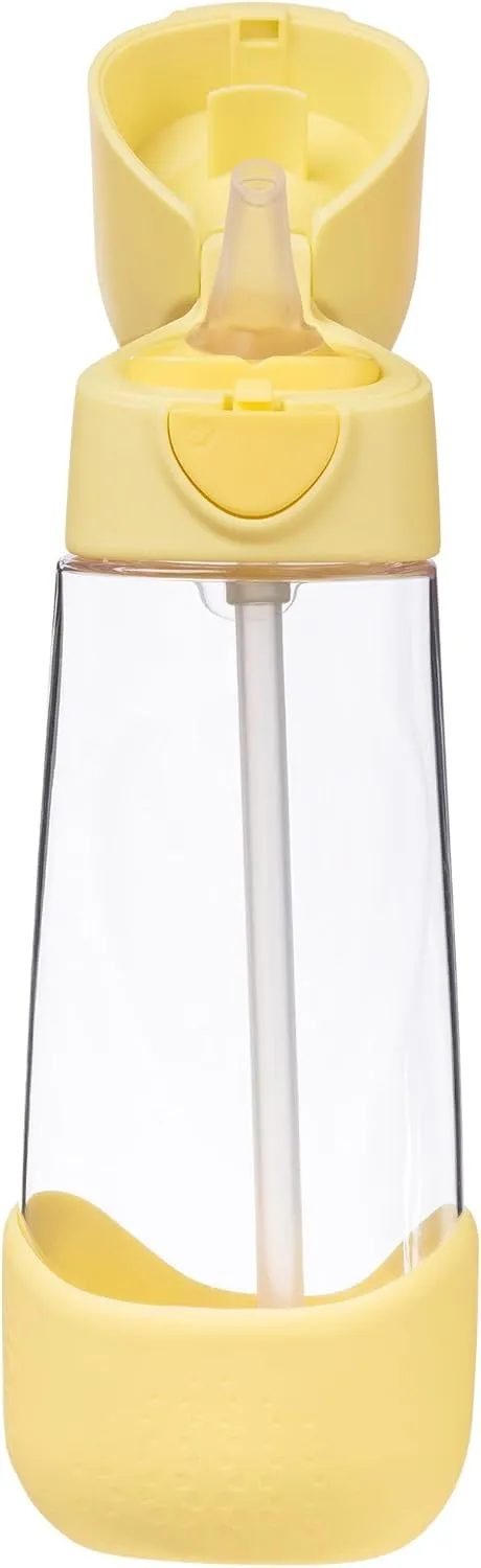 b.box 20 oz Tritan Drink Bottle: Kids Water Bottle with Straw and Lid for School, Sports, Travel, Daycare. Spill Proof & Leak Proof. Easy Grip Triangle Shape. BPA Free, Dishwasher Safe.