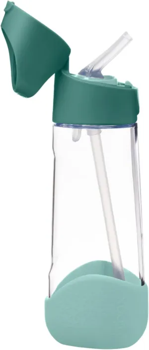 b.box 20 oz Tritan Drink Bottle: Kids Water Bottle w/Straw & Lid for School, Travel, Daycare. Spill & Leak Proof. Easy Grip Triangle Shape. BPA Free, Dishwasher Safe.