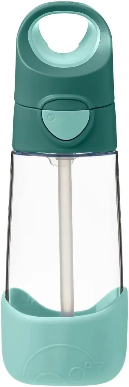 b.box 20 oz Tritan Drink Bottle: Kids Water Bottle w/Straw & Lid for School, Travel, Daycare. Spill & Leak Proof. Easy Grip Triangle Shape. BPA Free, Dishwasher Safe.