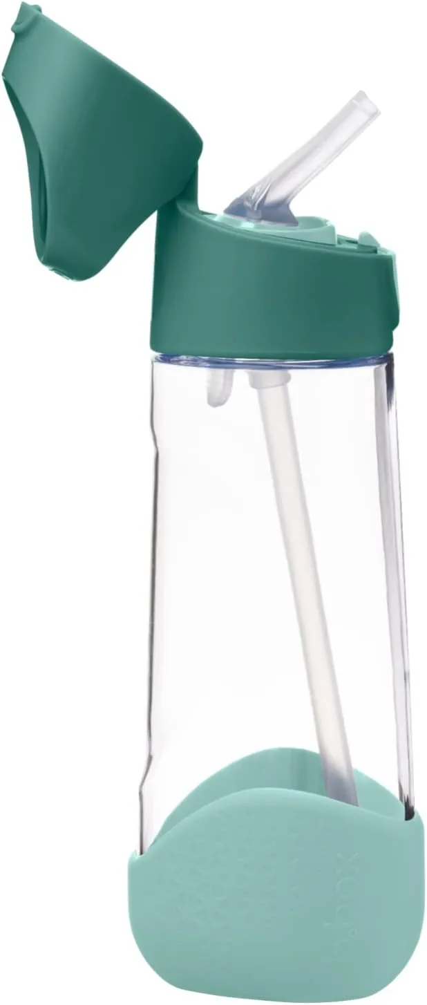 b.box 20 oz Tritan Drink Bottle: Kids Water Bottle w/Straw & Lid for School, Travel, Daycare. Spill & Leak Proof. Easy Grip Triangle Shape. BPA Free, Dishwasher Safe.