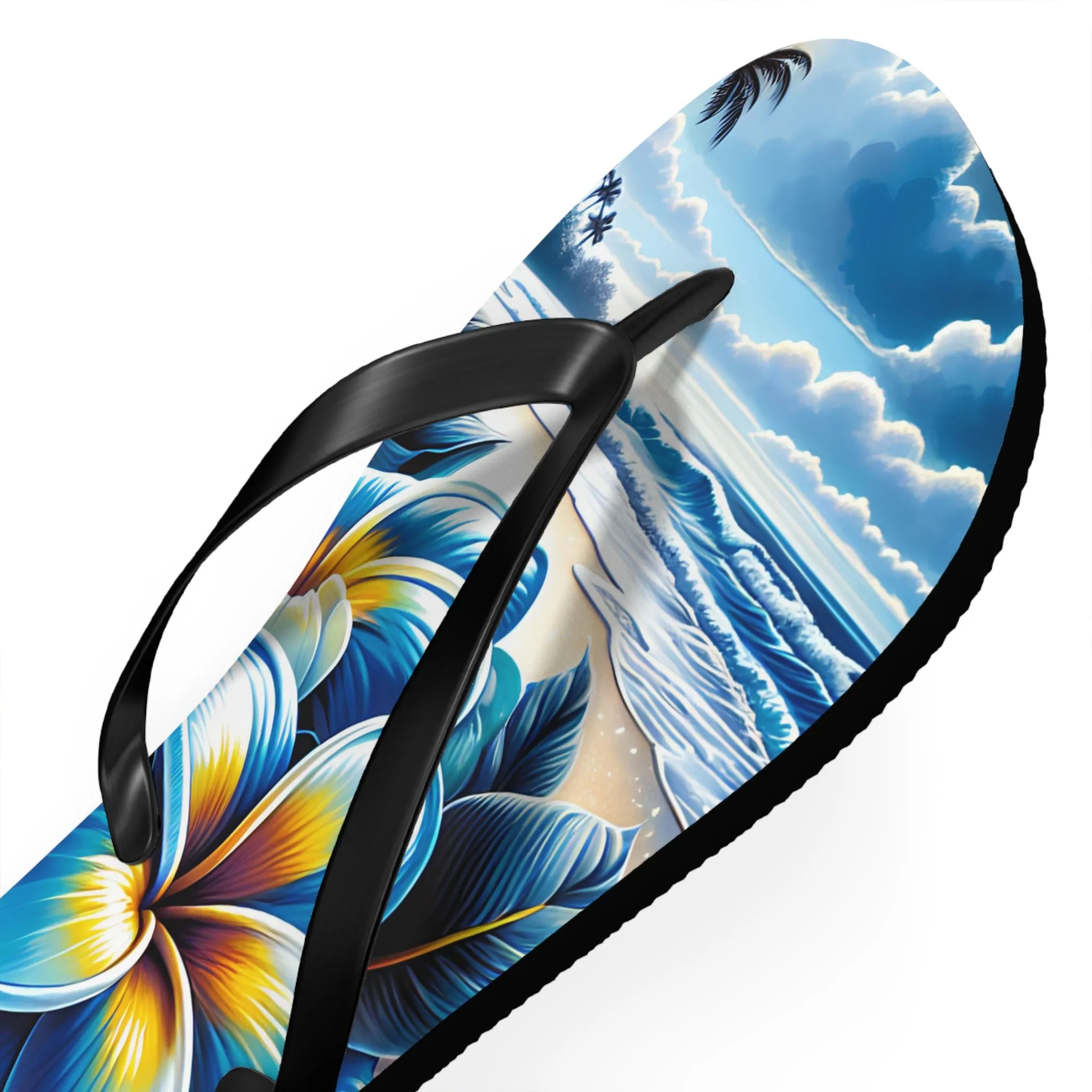 Beach Graphic Floral Flip Flop Sandals